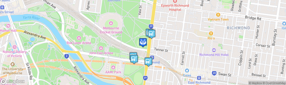 Static Map of Punt Road Oval