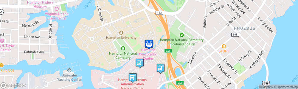 Static Map of Hampton University Convocation Center