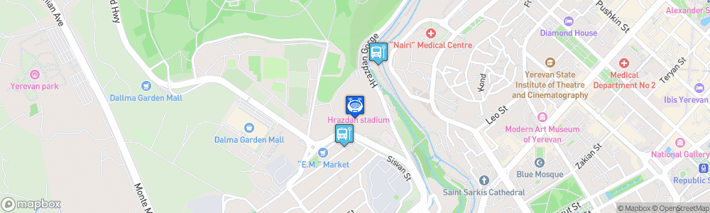 Static Map of Hrazdan Stadium