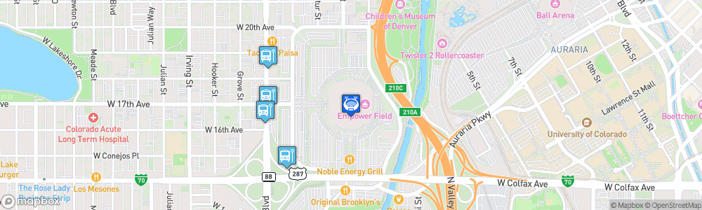Static Map of Broncos Stadium at Mile High