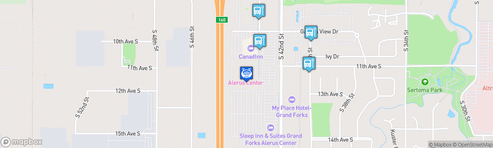 Static Map of Alerus Center