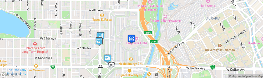 Static Map of Mile High Stadium