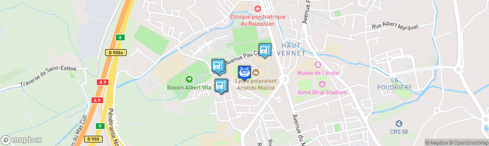 Static Map of Stade Aristide Maillol