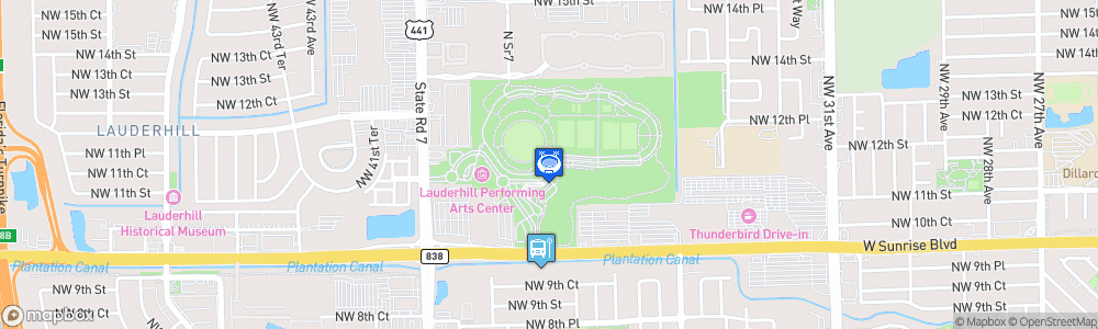 Static Map of Central Broward Park & Broward County Stadium