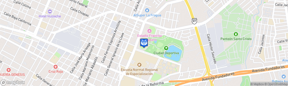 Static Map of Estadio Olímpico Francisco I. Madero