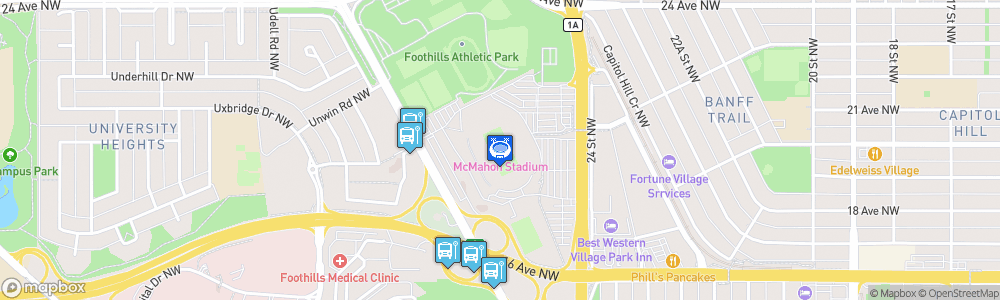 Static Map of McMahon Stadium