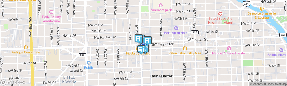 Static Map of Miami Orange Bowl