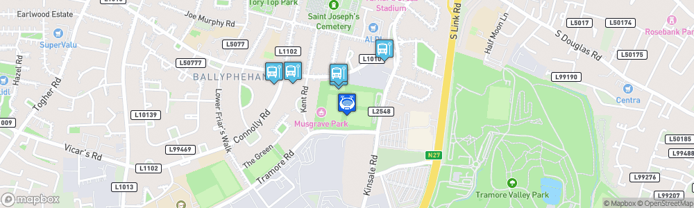 Static Map of Musgrave Park, Cork