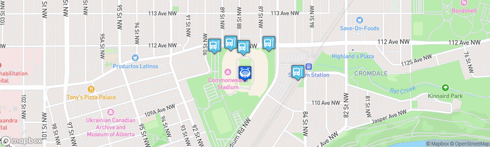 Static Map of Commonwealth Stadium - Edmonton