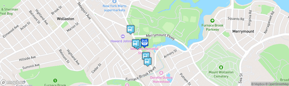 Static Map of Veterans Memorial Stadium, Quincy