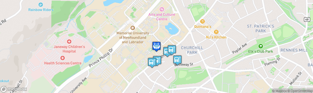 Static Map of Field House at Memorial University
