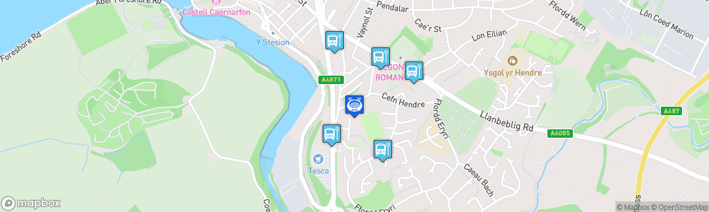 Static Map of The Oval, Caernarfon