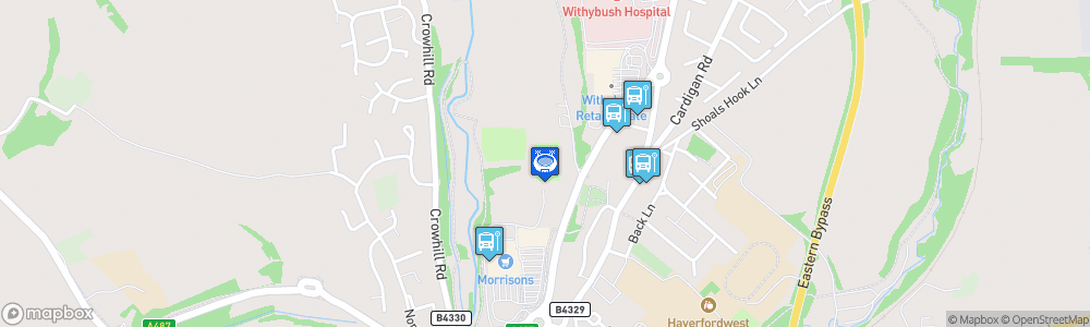 Static Map of Bridge Meadow Stadium