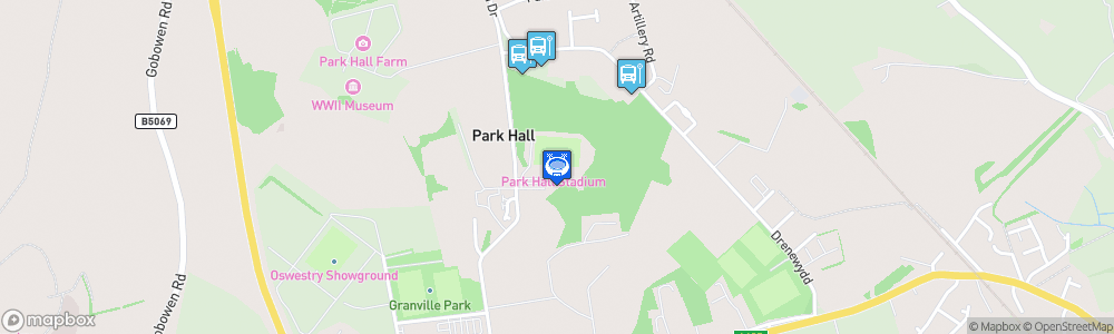 Static Map of Park Hall Stadium