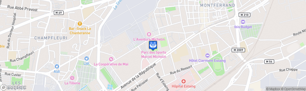 Static Map of Stade Marcel-Michelin