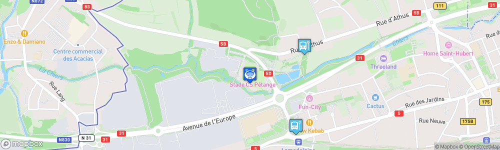 Static Map of Stade Municipal de Pétange