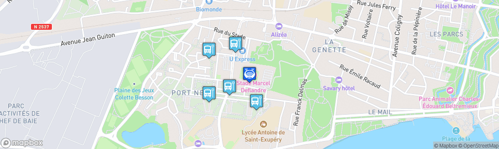 Static Map of Stade Marcel Deflandre