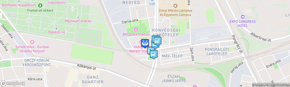 Static Map of Hidegkuti Nándor Stadion