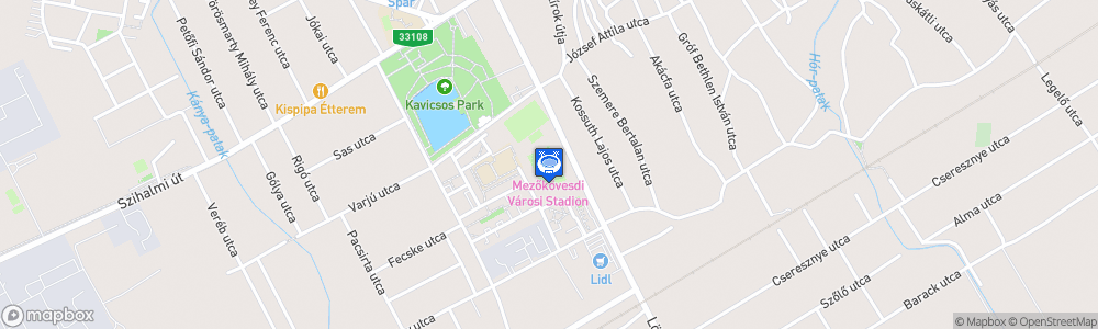 Static Map of Mezőkövesdi Városi Stadion