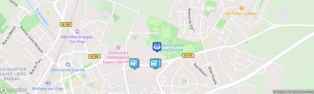 Static Map of Stade Auguste-Delaune, Brétigny-sur-Orge