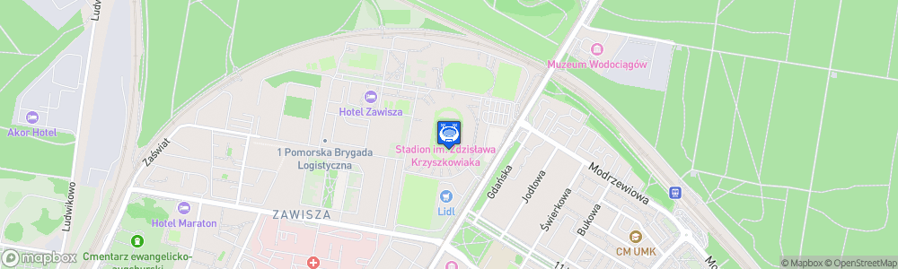 Static Map of Zdzisław Krzyszkowiak Stadium