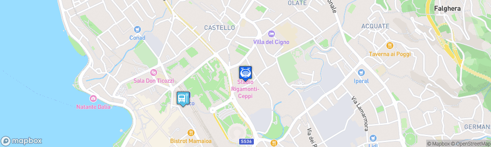 Static Map of Stadio Rigamonti-Ceppi