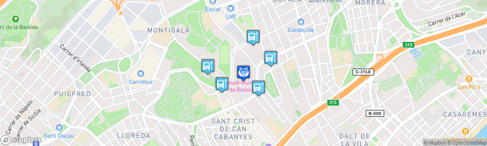 Static Map of Estadio Municipal de Badalona