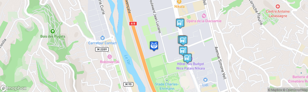 Static Map of Centre d'entrainement OGC Nice