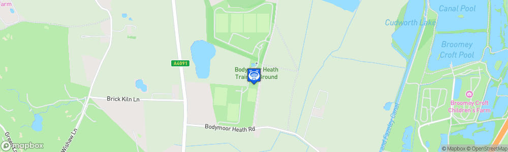 Static Map of Bodymoor Heath Training Ground