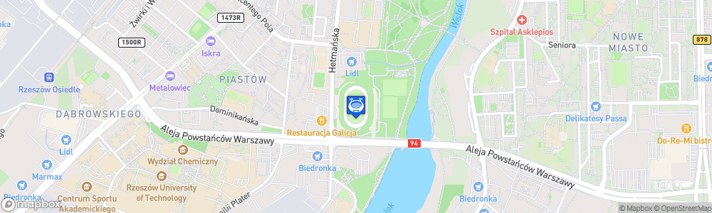 Static Map of Stadion Miejski Stal w Rzeszowie