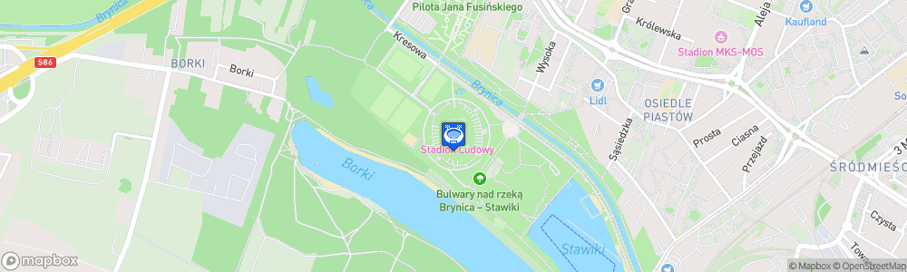 Static Map of Stadion Ludowy w Sosnowcu