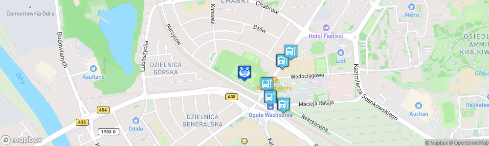 Static Map of Stadion Miejski OKS Odra Opole