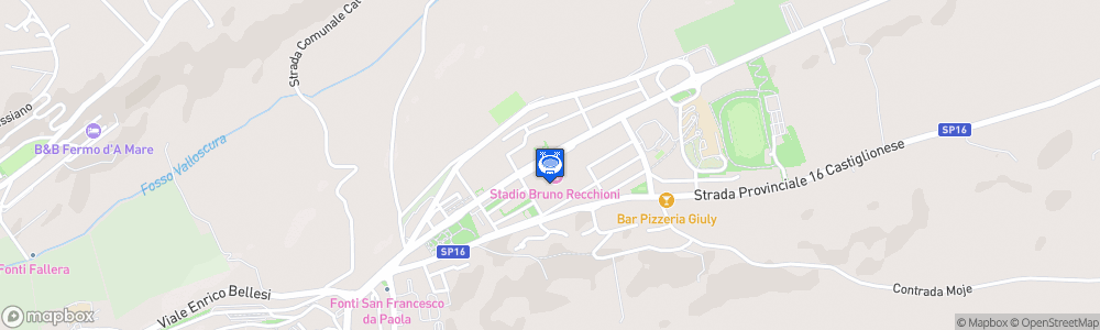 Static Map of Stadio Bruno Recchioni