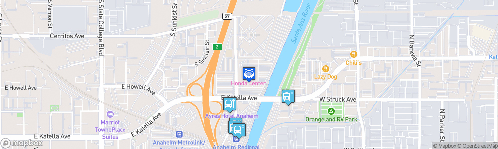 Static Map of Honda Center