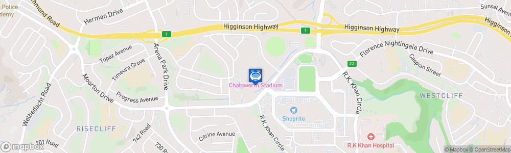 Static Map of Chatsworth Stadium