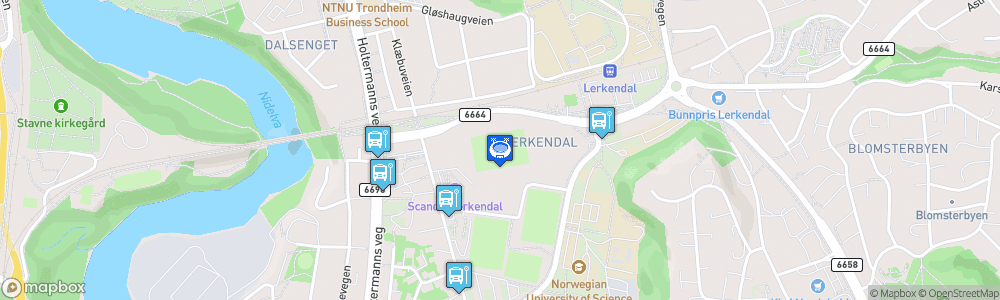 Static Map of Lerkendal Stadion