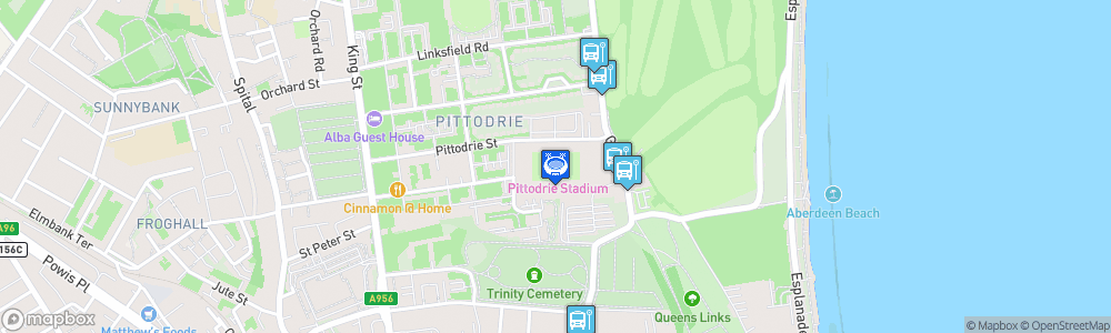 Static Map of Pittodrie Stadium