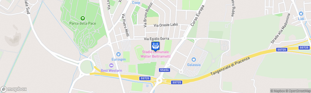 Static Map of Stadio Rugby Walter Beltrametti