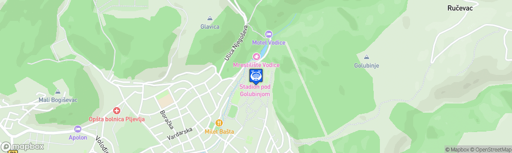 Static Map of Stadion pod Golubinjom