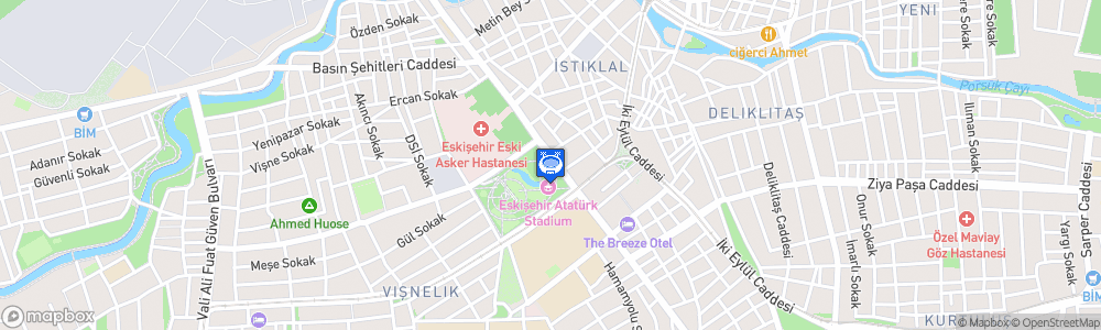 Static Map of Eskişehir Atatürk Stadyumu