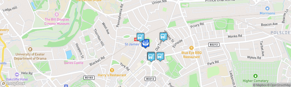 Static Map of St James Park - Exeter