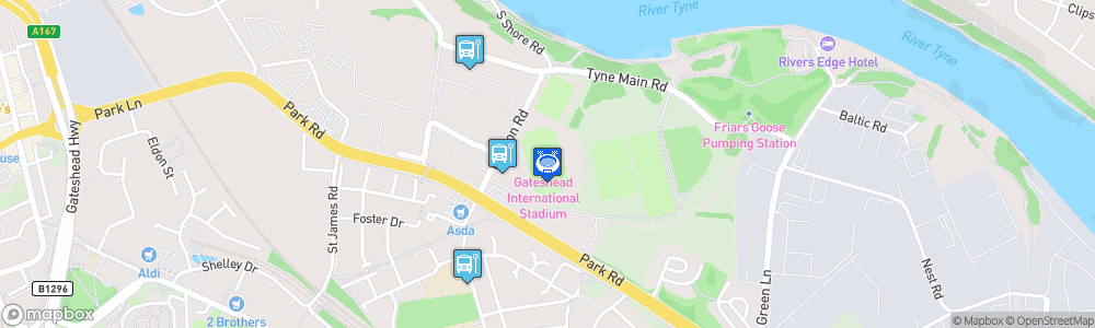 Static Map of Gateshead International Stadium