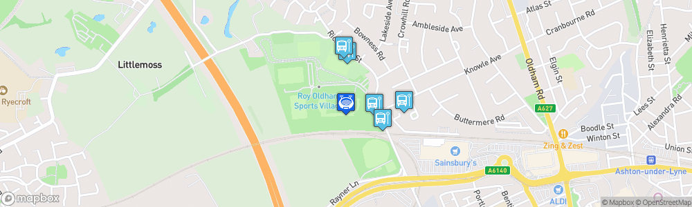 Static Map of Tameside Stadium