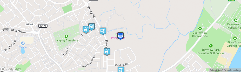 Static Map of Priory Lane Stadium