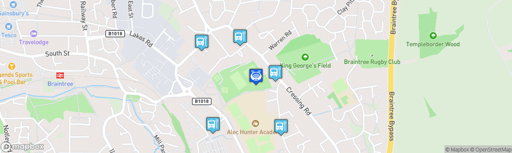 Static Map of Cressing Road Stadium