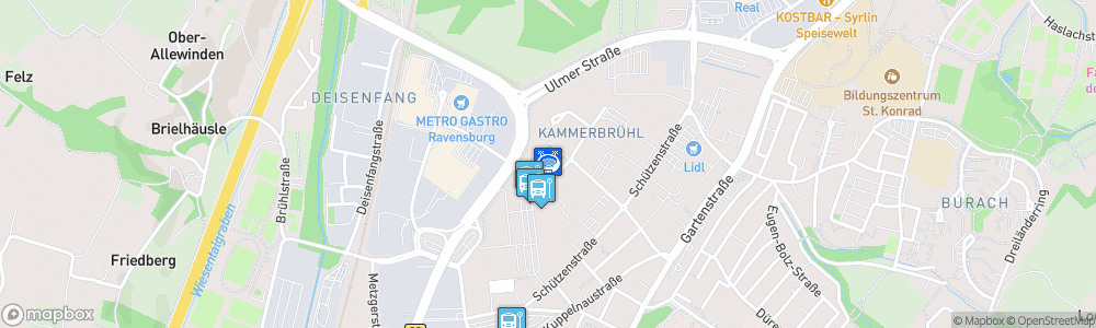 Static Map of Eissporthalle Ravensburg – CHG Arena