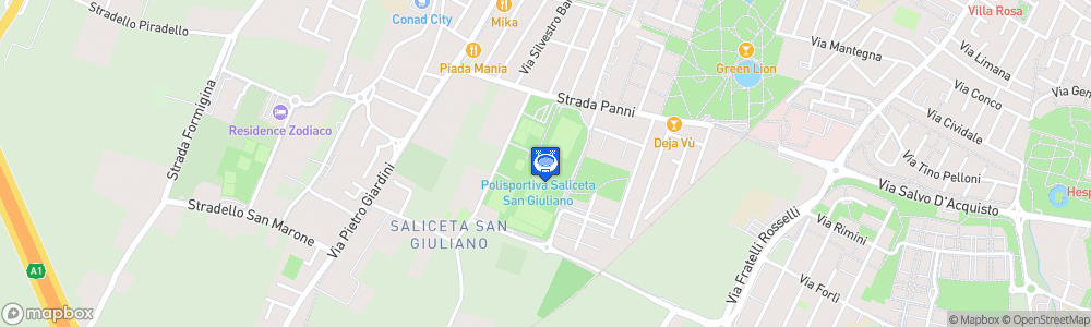 Static Map of Polisportiva Saliceta San Giuliano