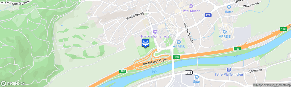 Static Map of SportZentrum Telfs