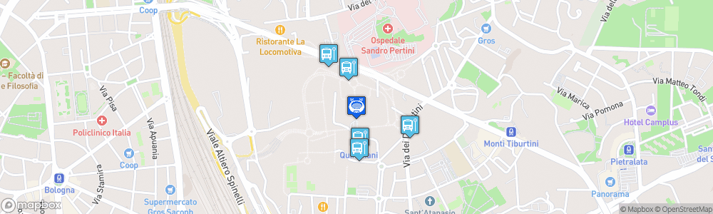 Static Map of Nuevo Stadio di Pietralata della Roma