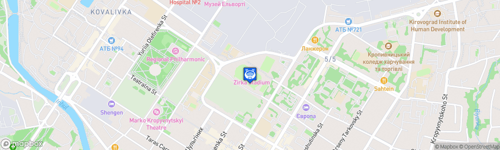 Static Map of Zirka Stadium